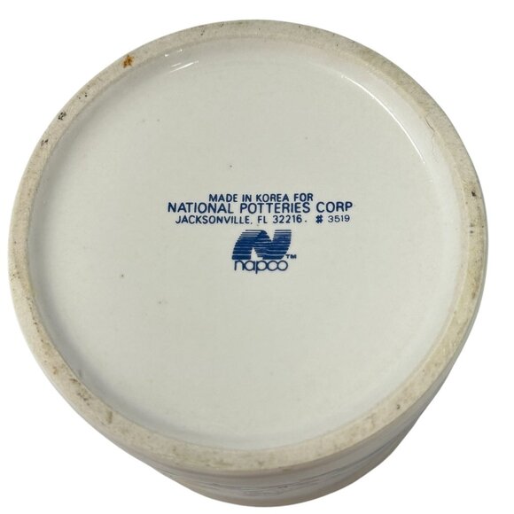 Napco 3519 Ceramic Planter Easter Spring Bears Ducks Butterflies Round 3.5 Inch - Picture 6 of 8